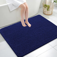 Load image into Gallery viewer, Luxurious 40x32 Navy Chenille Bath Rug - Stain Resistant with Quick Dry Feature