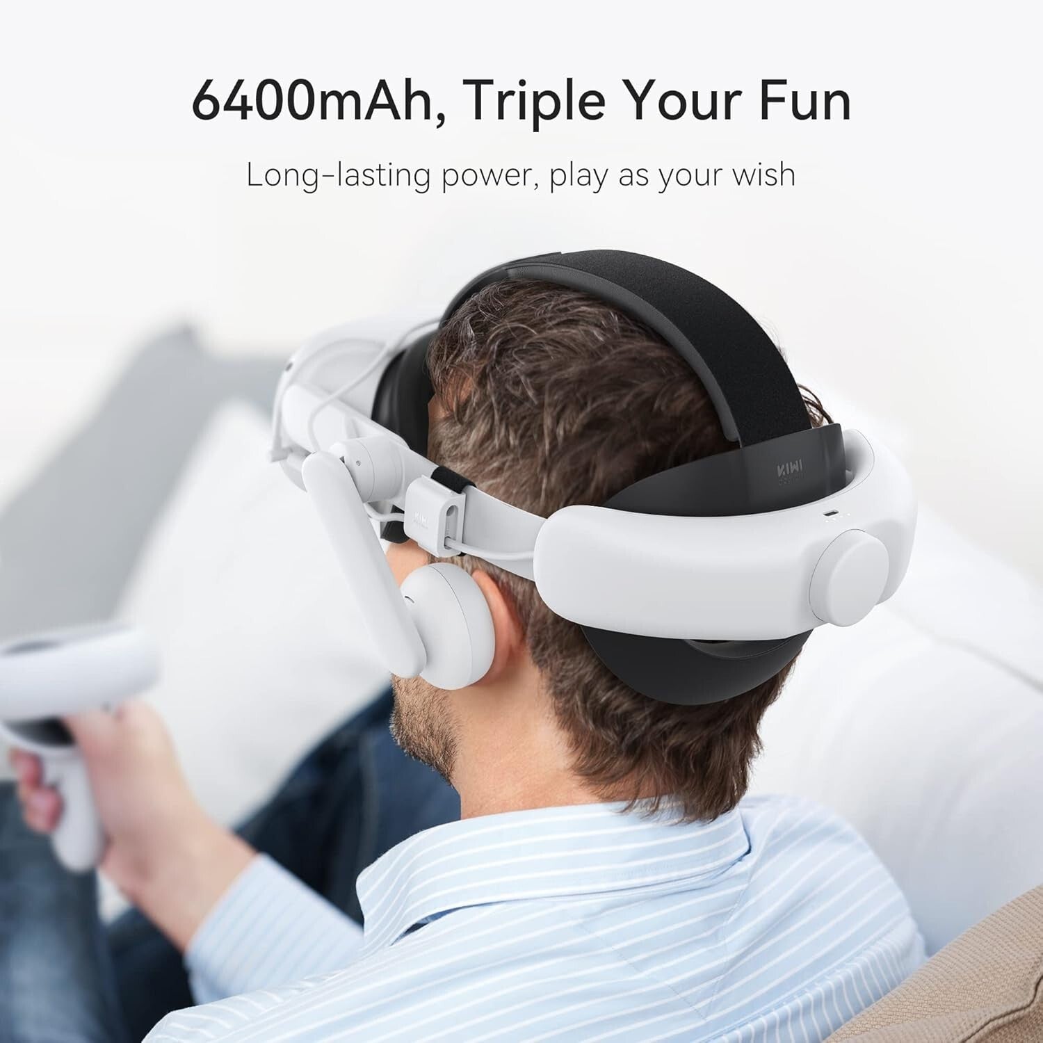 Integrated 6400mAh Audio Head Strap for Quest 2 - Ultimate VR Experience