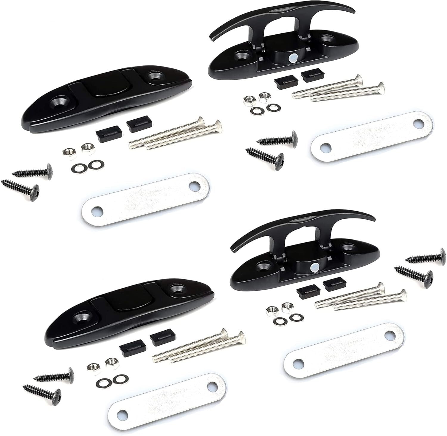 Durable 4-1/2 Inch Folding Dock Cleats - Marine-Grade Stainless Steel (Set of 4)