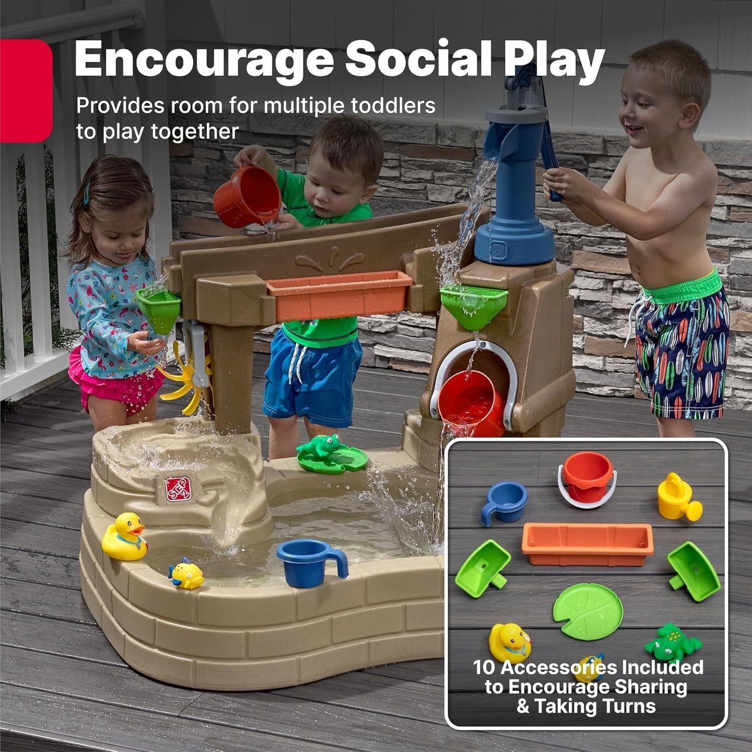 Outdoor Water Sensory Activity Table with Pump - Ideal for Growing Toddlers