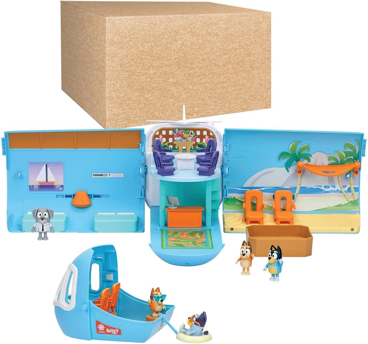 Deluxe Transforming Playset: Bluey Plane to Resort & Boat with 5 Characters!