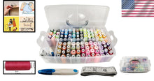 Load image into Gallery viewer, Ultimate Sewing Thread Collection: 100 Colors, 250 Yards, Tools Included