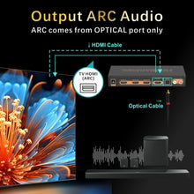 Load image into Gallery viewer, Smart 3-in-1 HDMI Switch Audio Extractor w/ Optical &amp; RCA Outputs for Home Setup