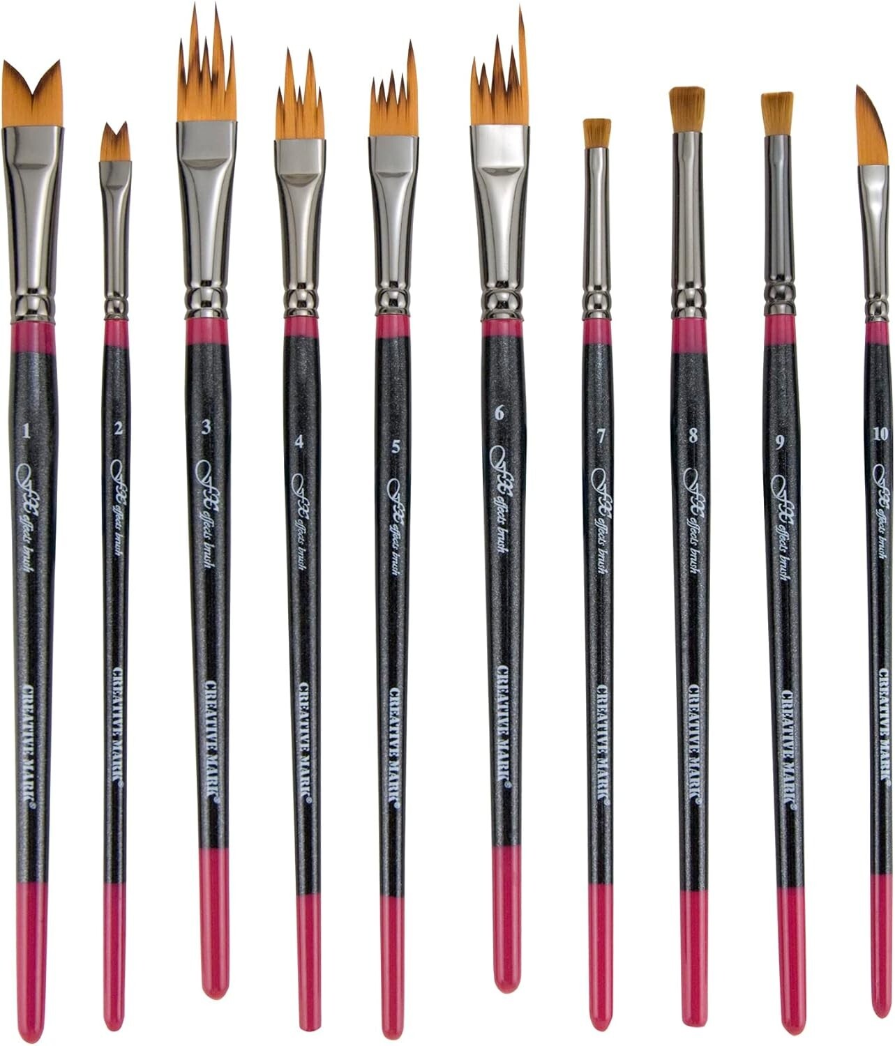High-Quality 10 Brush Set for Artists: Special Effects & Multi-Media Painting