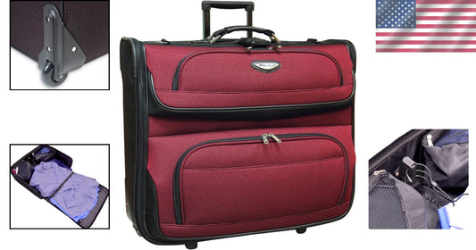 Durable Amsterdam Business Garment Bag - Expandable with Smooth Inline Wheels