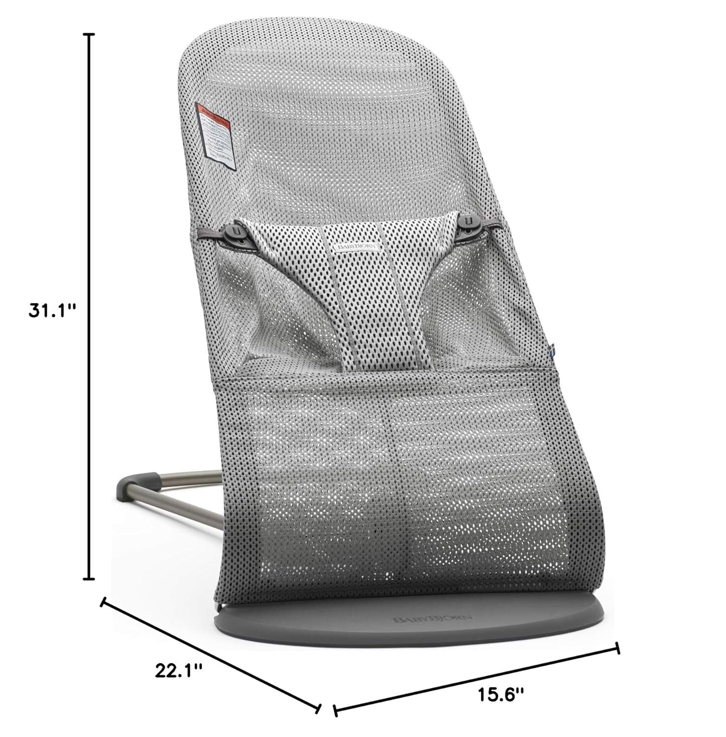 Gray Mesh Baby Bouncer - Soothing, Portable & Ideal for Newborns Up to 29 Pounds