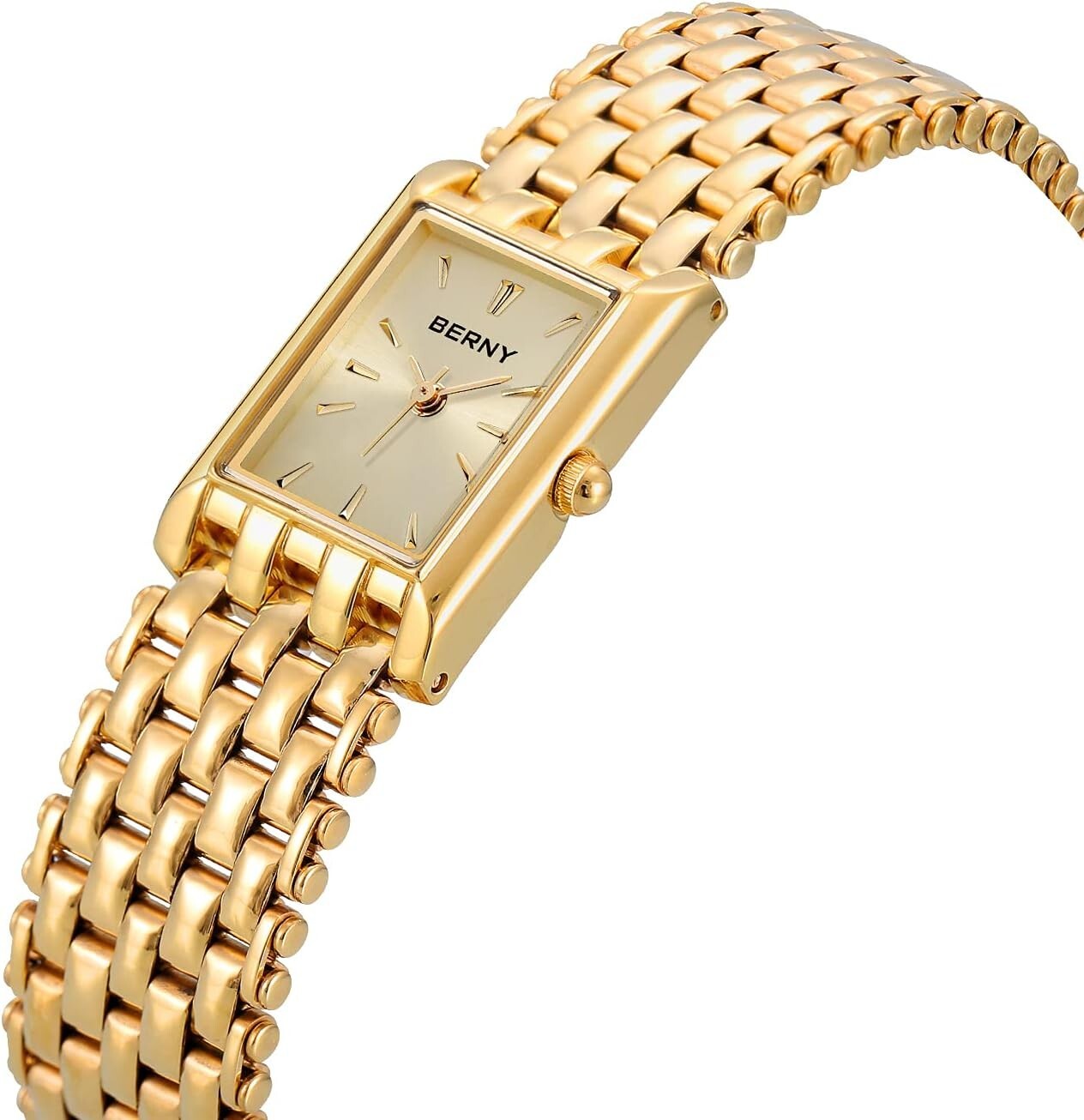 Elegant Adjustable Gold Plated Watch for Women with Quartz Movement and Tools