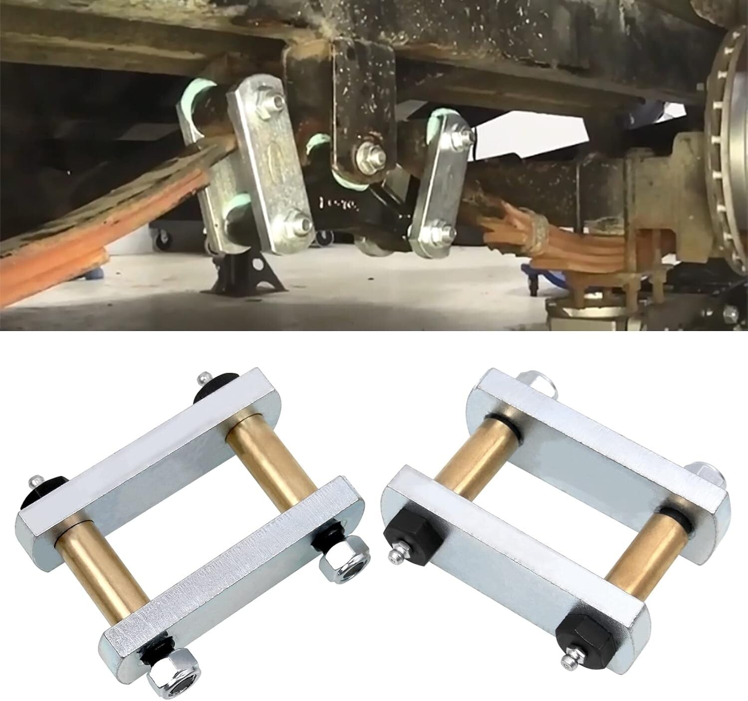 Rugged 3.125" Shackle Upgrade Kit for Enhanced RV Performance on Rough Roads