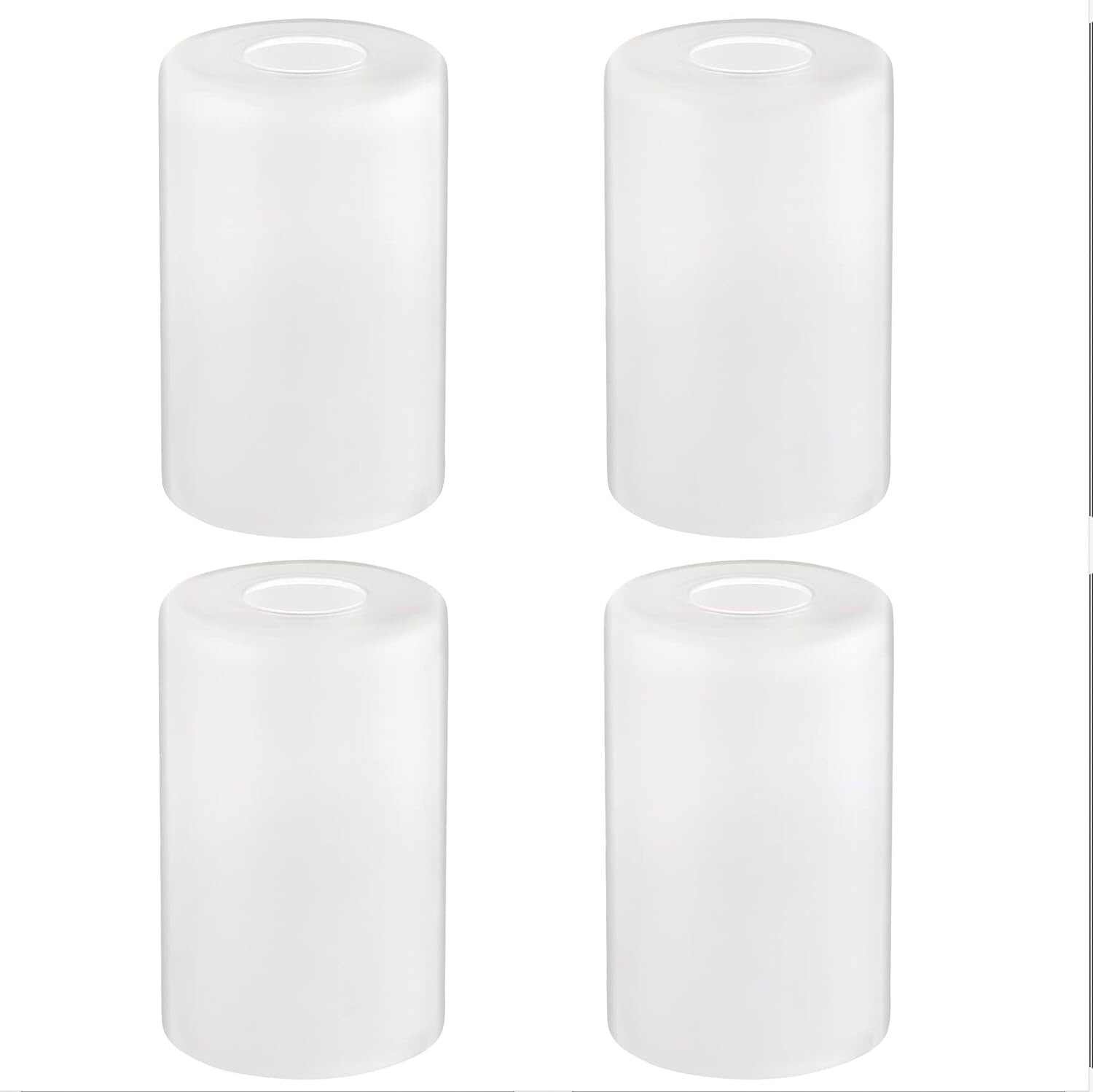 4-Pack White Frosted Glass Shades, Ideal for Pendant & Wall Lighting Fixtures