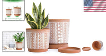 Load image into Gallery viewer, Elegant Terracotta Flower Pots - 2-Piece Set, Indoor Use, with Drainage Holes