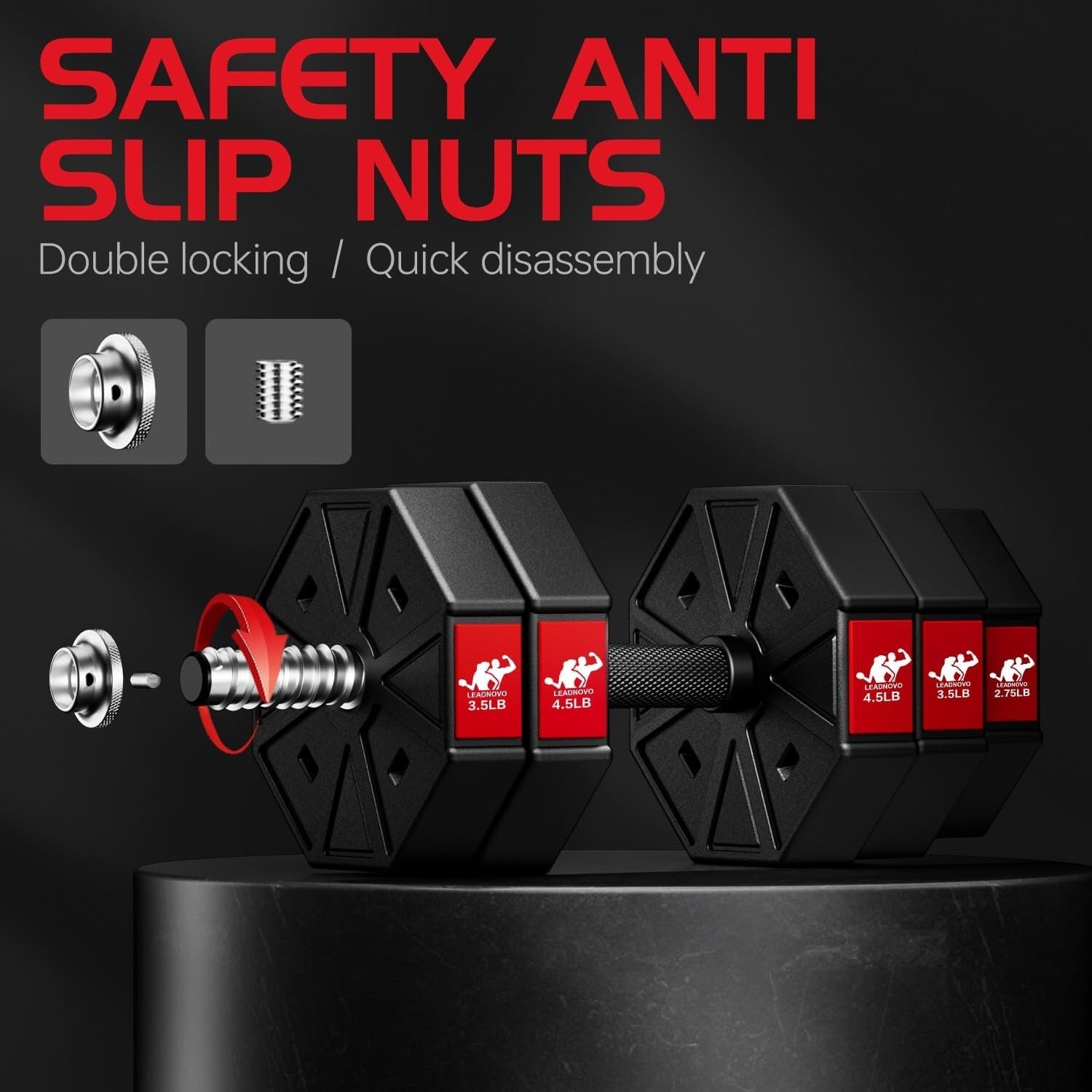 Multi-Function Home Gym Dumbbells - 44lbs, 66lbs & 88lbs Adjustable Weights