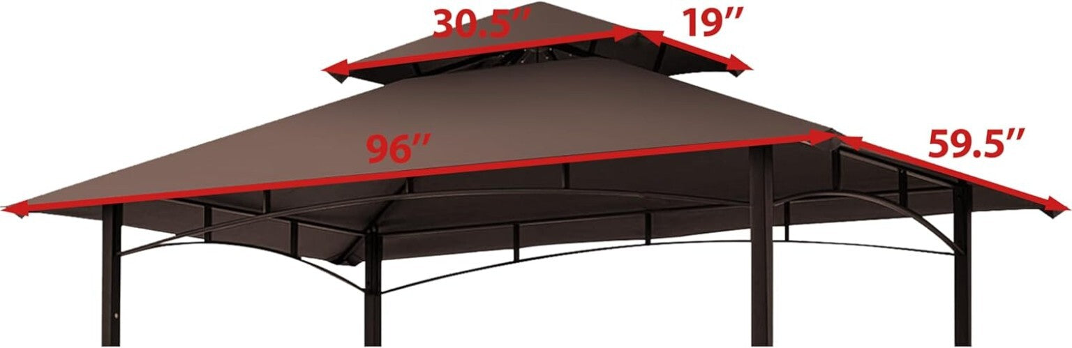 Rectangular Gazebo BBQ Canopy Replacement - Durable, Weather-Resistant Fabric