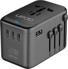 Load image into Gallery viewer, Compact Universal Travel Adapter: Charge 6 Devices Worldwide with Fast GaN Tech
