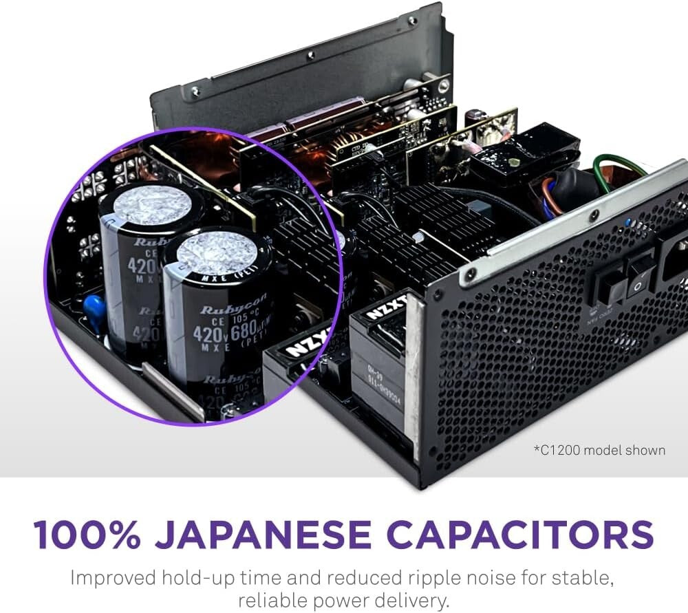 C1000 Gold ATX 3.1 - 1000W Power Supply with Japanese Capacitors & Zero Noise