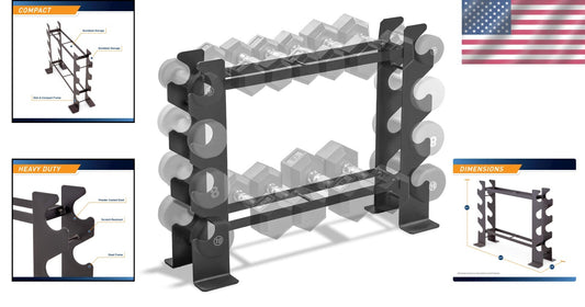 Alloy Steel Weight Storage Rack for Dumbbells & Kettlebells - 400 lb Capacity