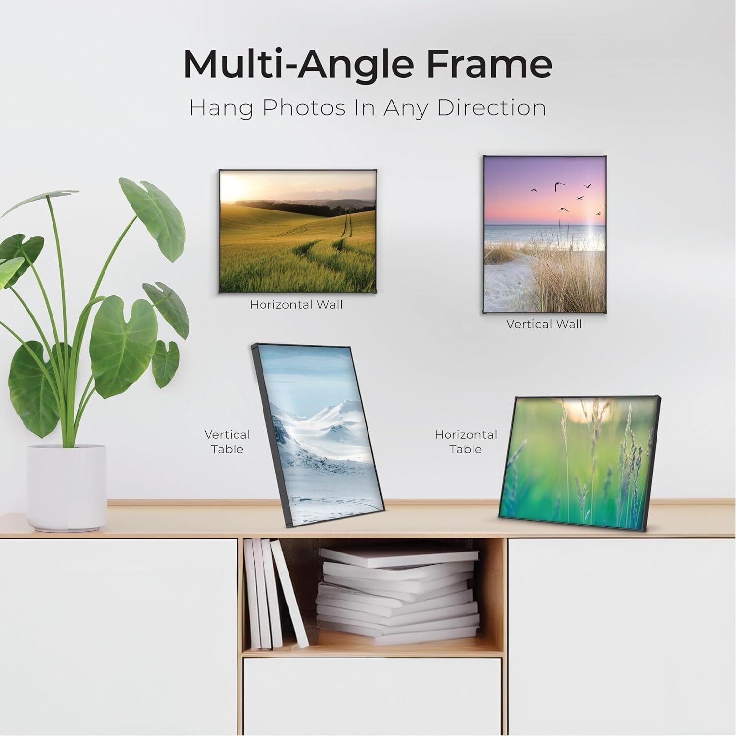 Versatile 8x10 Picture Frames Set of 6 - Display Portrait or Landscape Photos