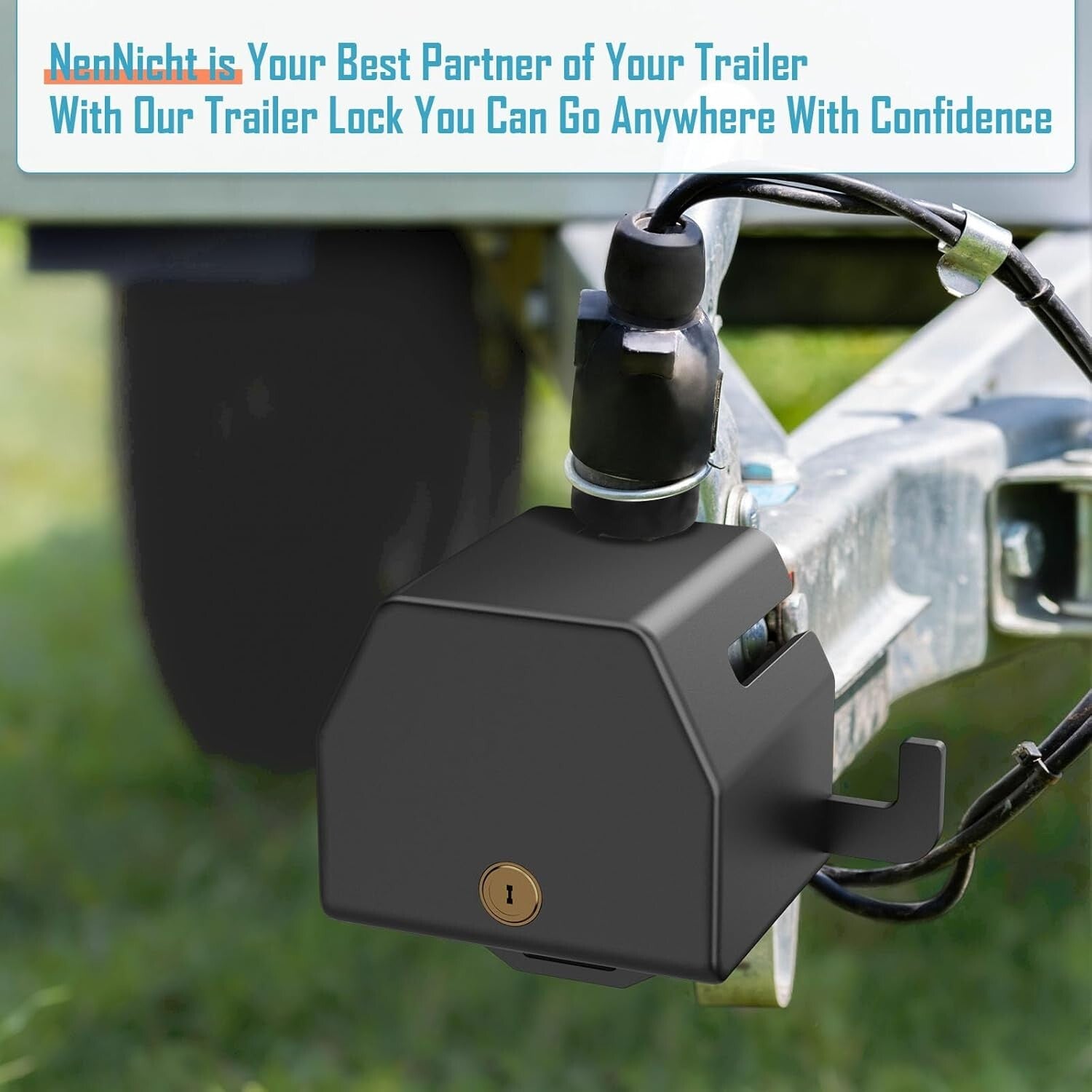 All-in-One Anti Theft Trailer Lock for RVs and Trucks - Weather Resistant Design