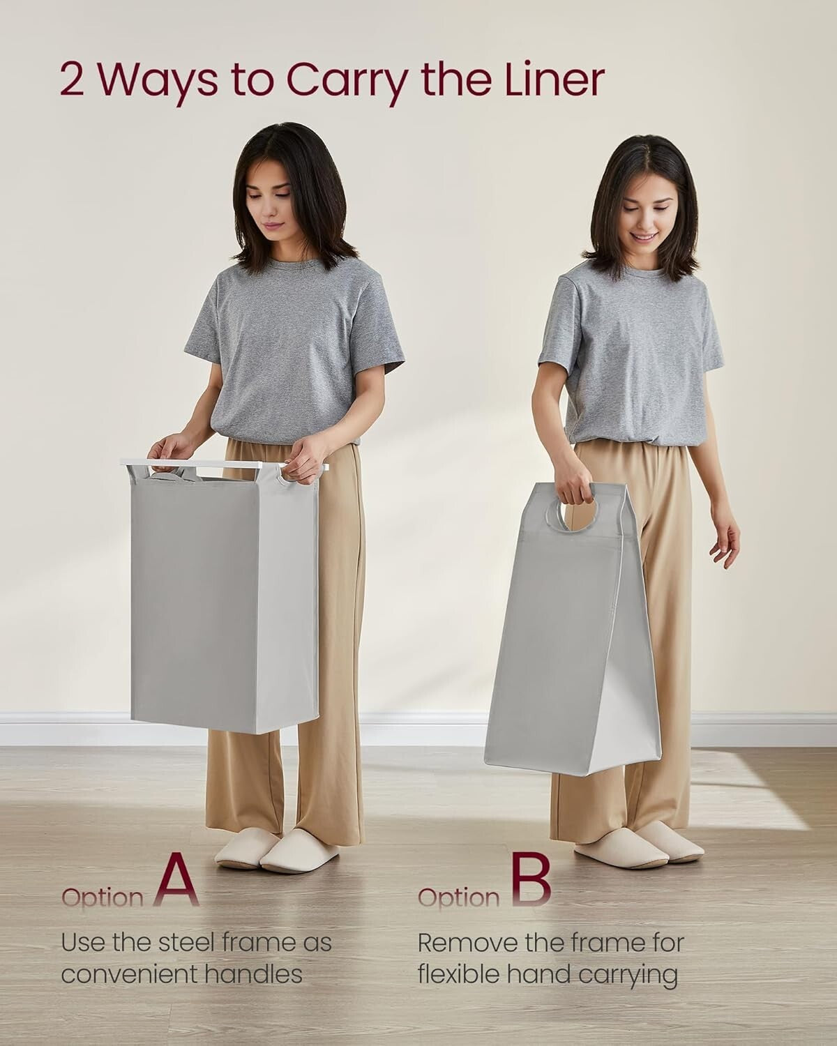 Elegant Versatile Laundry Hamper with Pull-Out Liners - Modern 36.4" Design