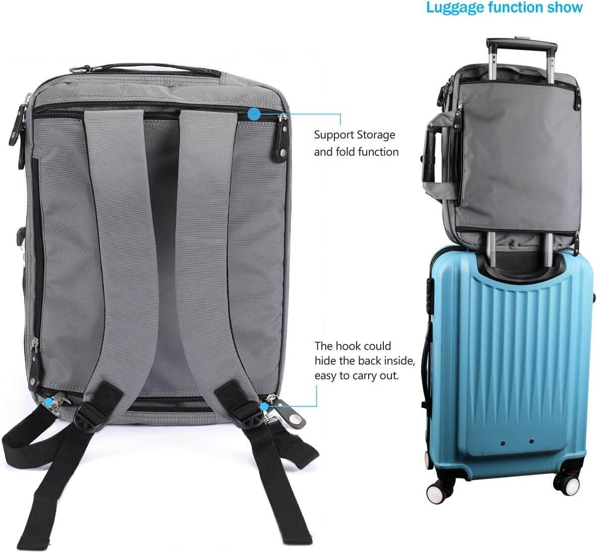 Versatile 18.4 Inch Convertible Laptop Briefcase Backpack & Messenger Bag