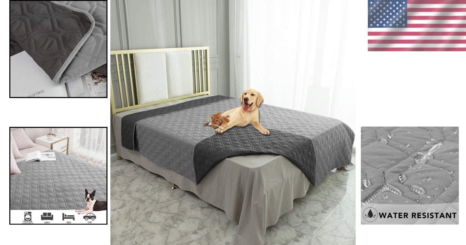 Reversible Waterproof Dog Bed Cover & Pet Blanket - 120" x 82" Luxury Protection
