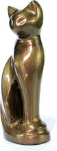 Load image into Gallery viewer, Elegant Cat-Shaped Metal Cremation Urn - 9" Memorial Container for Pet Ashes
