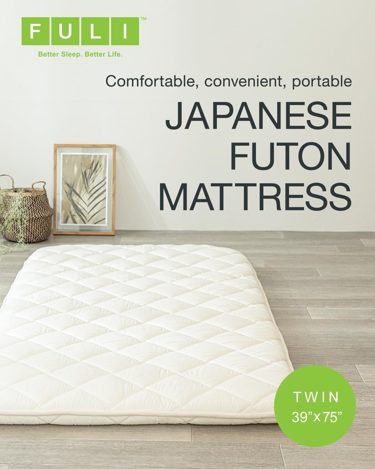 Lightweight Japanese Floor Mattress - Twin Size, Compact and Versatile Utility