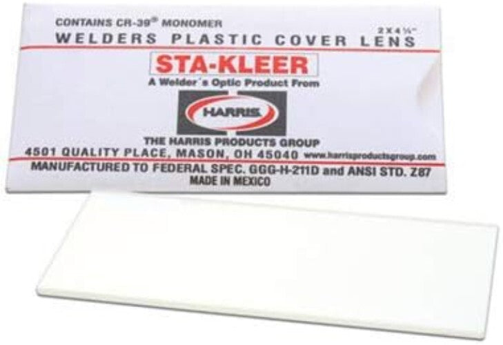 100 Pack Clear Plastic Lens Covers for Welding Helmet - 2" x 4.25" Size