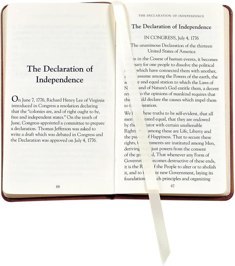 Elegant U.S. Constitution Book in Full-Grain Calfskin Leather | Gift-Ready Box