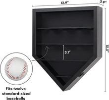 Load image into Gallery viewer, Home Plate Baseball Display Case - Securely Show 12 Baseballs or Rings in Style