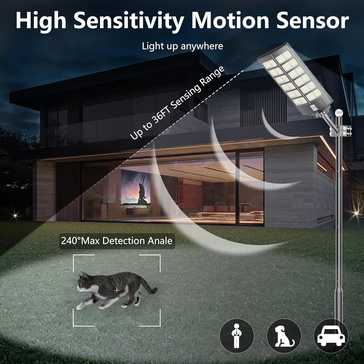 300000 Lumens Waterproof Solar Street Light Set – Motion Sensor Outdoor Lighting