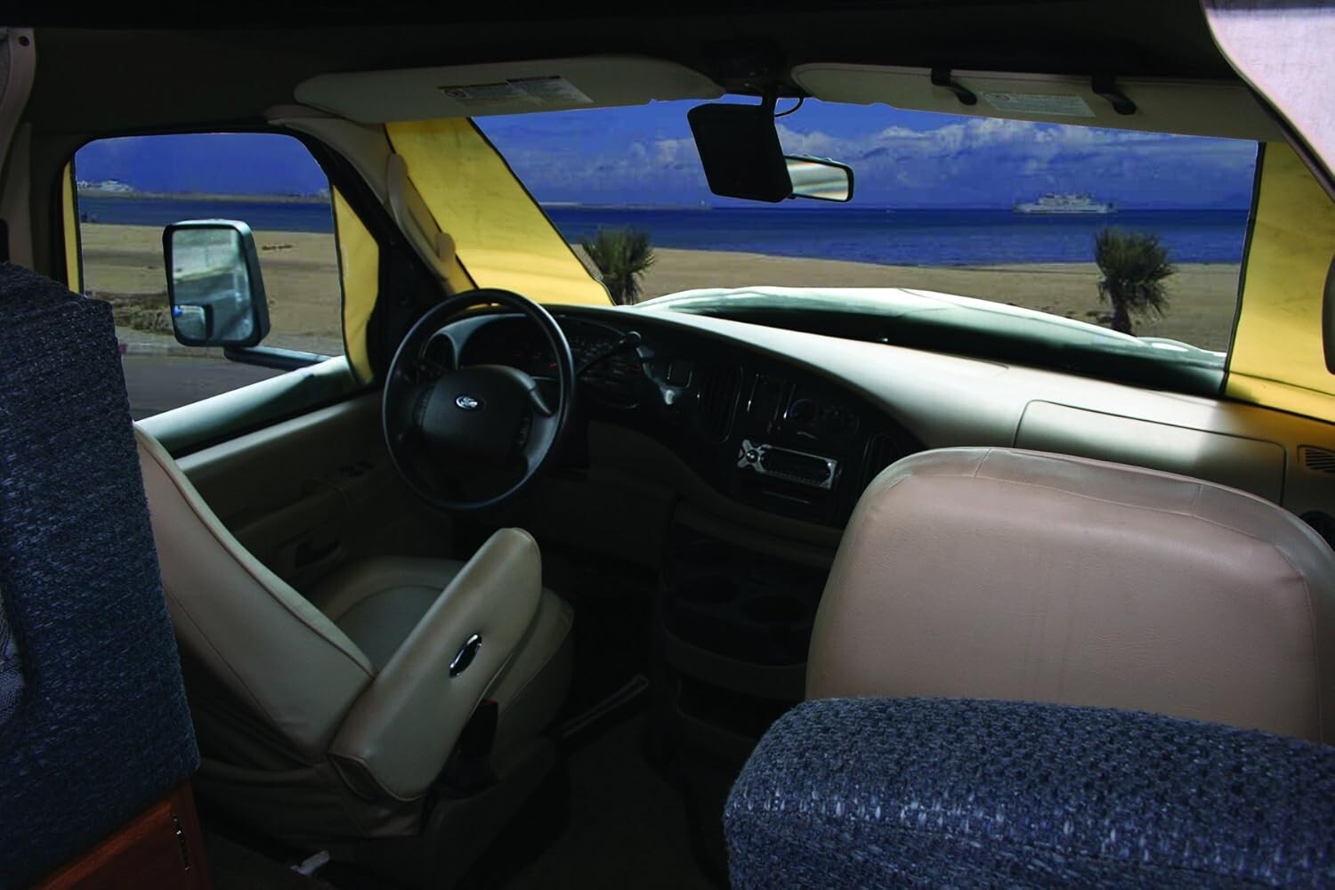 Extra Heavy-Duty Clear Vinyl Windshield Cover for Class C RVs - Easy Storage