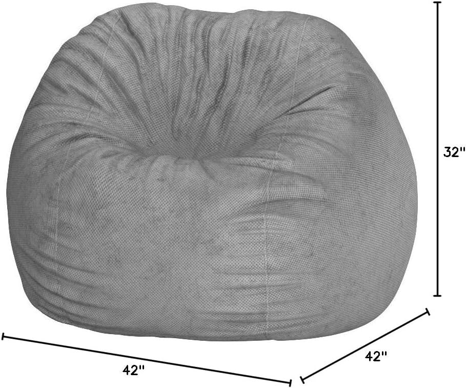 Cozy Chenille Bean Bag Chair & Bed - Full Size, Adjustable & Washable - Charcoal