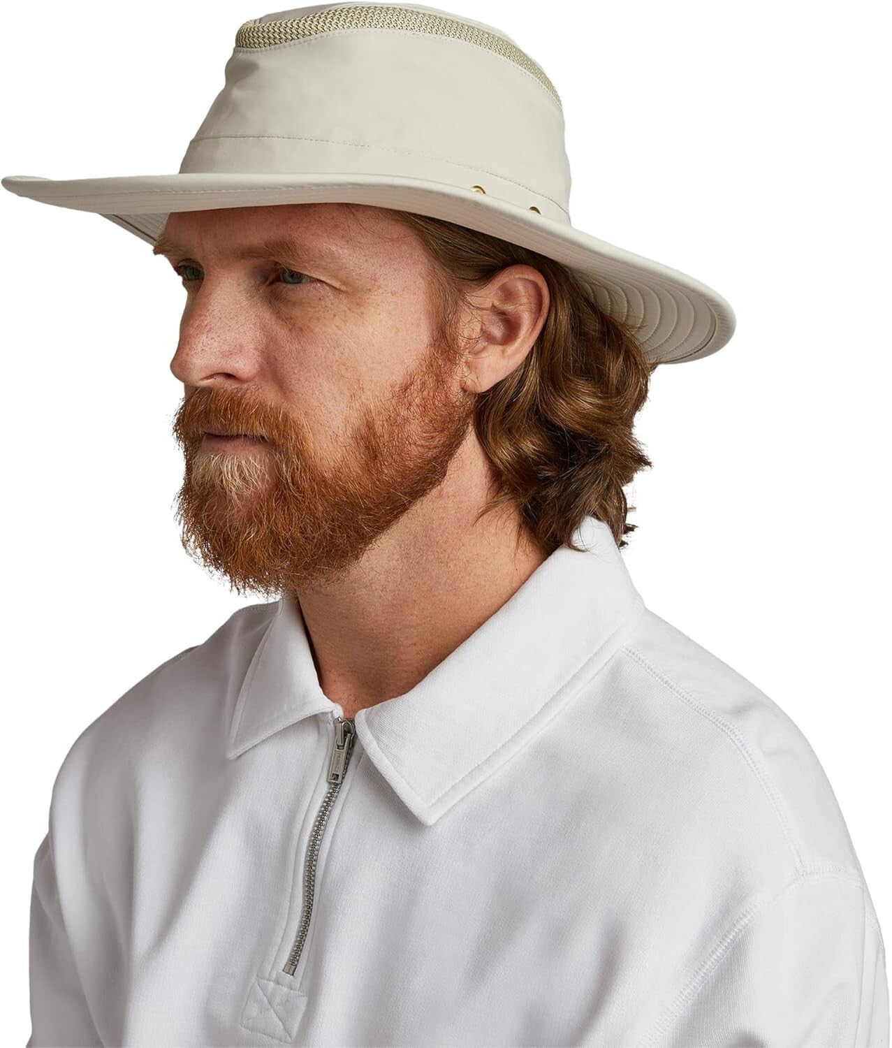 Lightweight Outdoor Hat with Airflow Mesh Panels & Broad Brim for Sun Protection