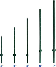 Load image into Gallery viewer, Durable 3-Foot Powder Coated Green Steel Fence Post - 10 Pack for Garden Fencing