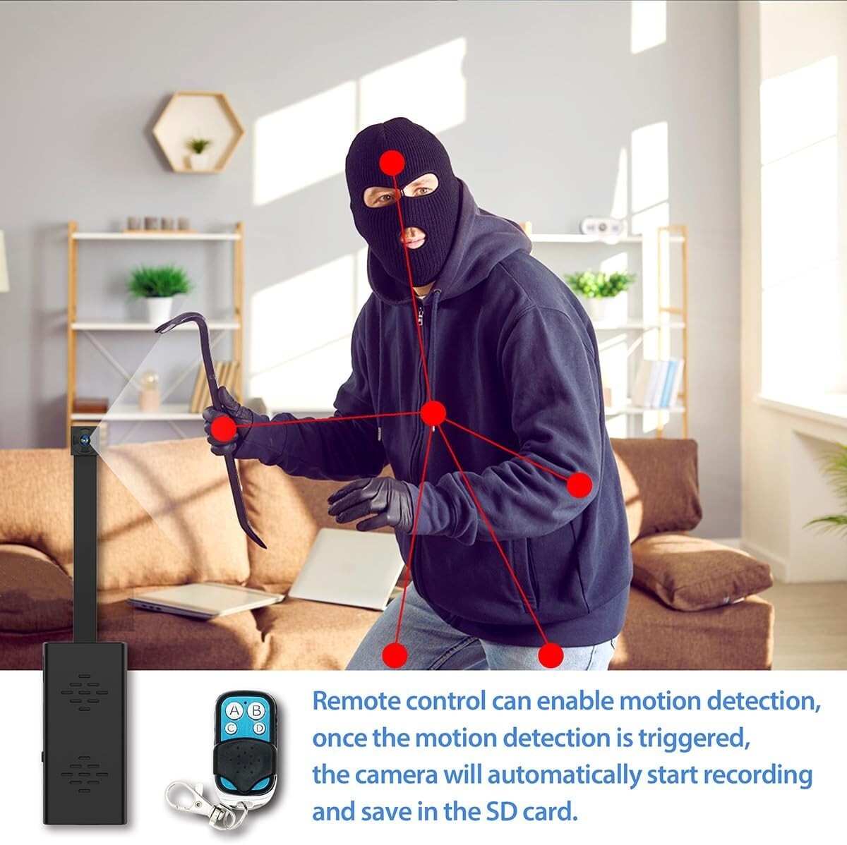 Discreet 4K High-Definition Mini Surveillance Camera with 64G SD Card Included