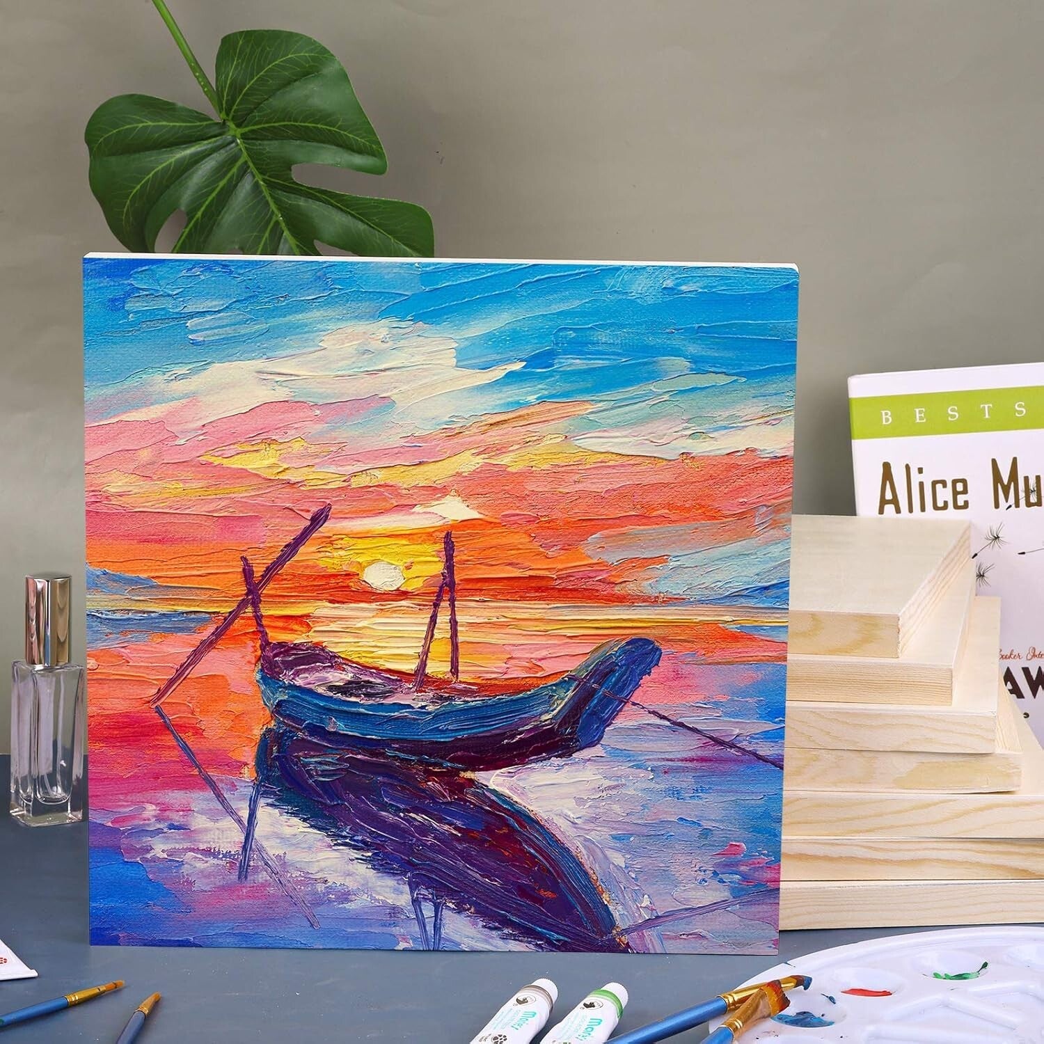 Lightweight 12x12 Wood Canvas Panels - Perfect for Oil, Acrylic, and More