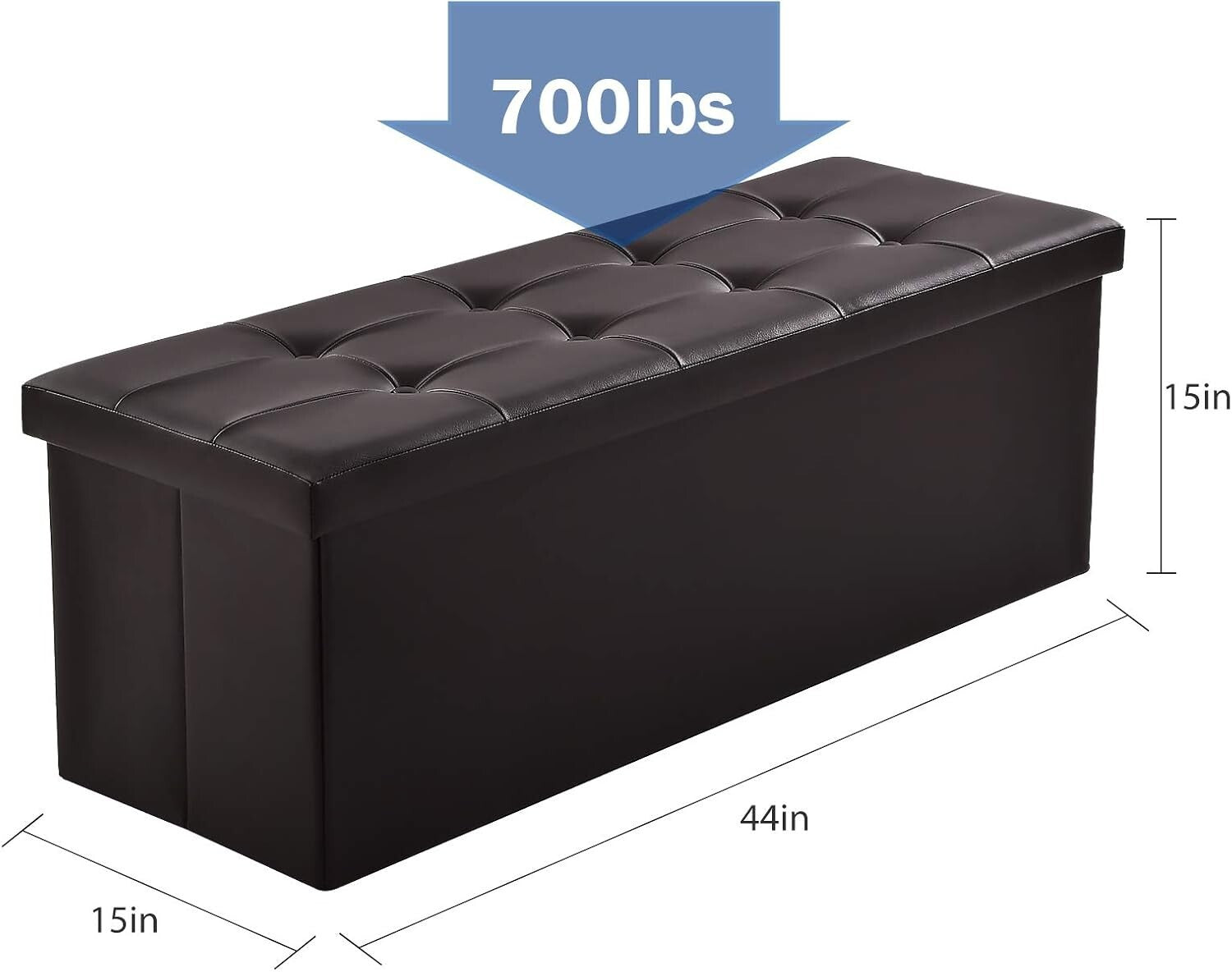 Elegant Folding Storage Ottomans – 700 lbs Capacity, Ideal for Home Organization