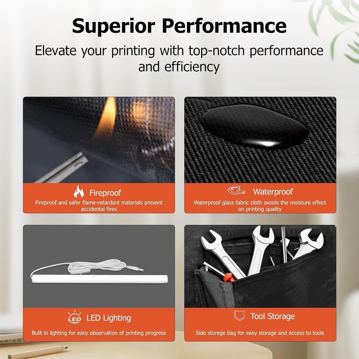 Noise-Reducing 3D Printer Enclosure with Fireproof Cover - Fits All Models