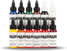 Load image into Gallery viewer, Complete 12 Color Tattoo Ink Set - Authentic, Bright &amp; Health-Conscious Formula