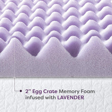 Load image into Gallery viewer, Lavender Infused King Size Memory Foam Mattress Topper with Egg Crate Design