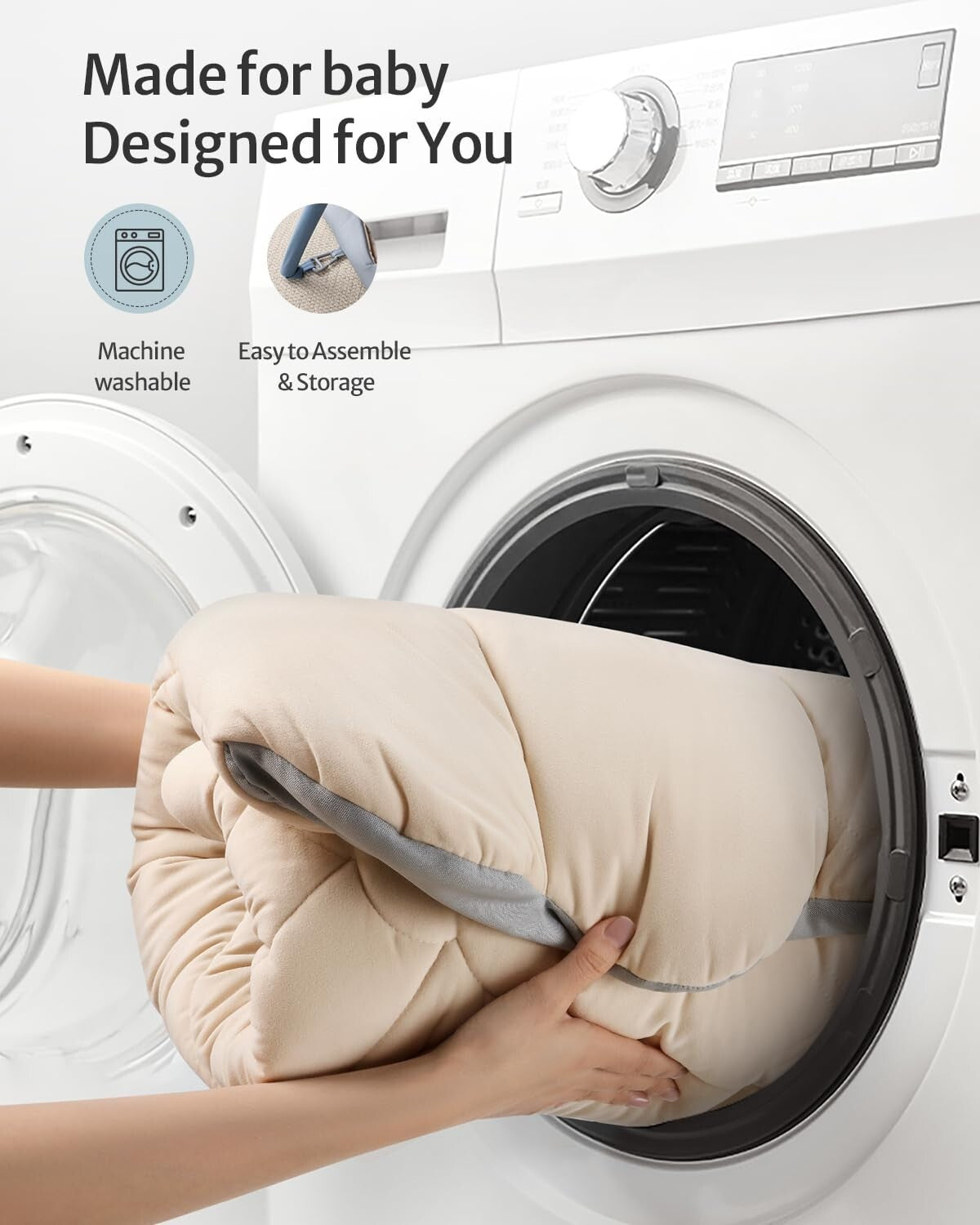 Boho Ocean-Themed Baby Play Gym Mat with 6 Sensory Toys for Early Development