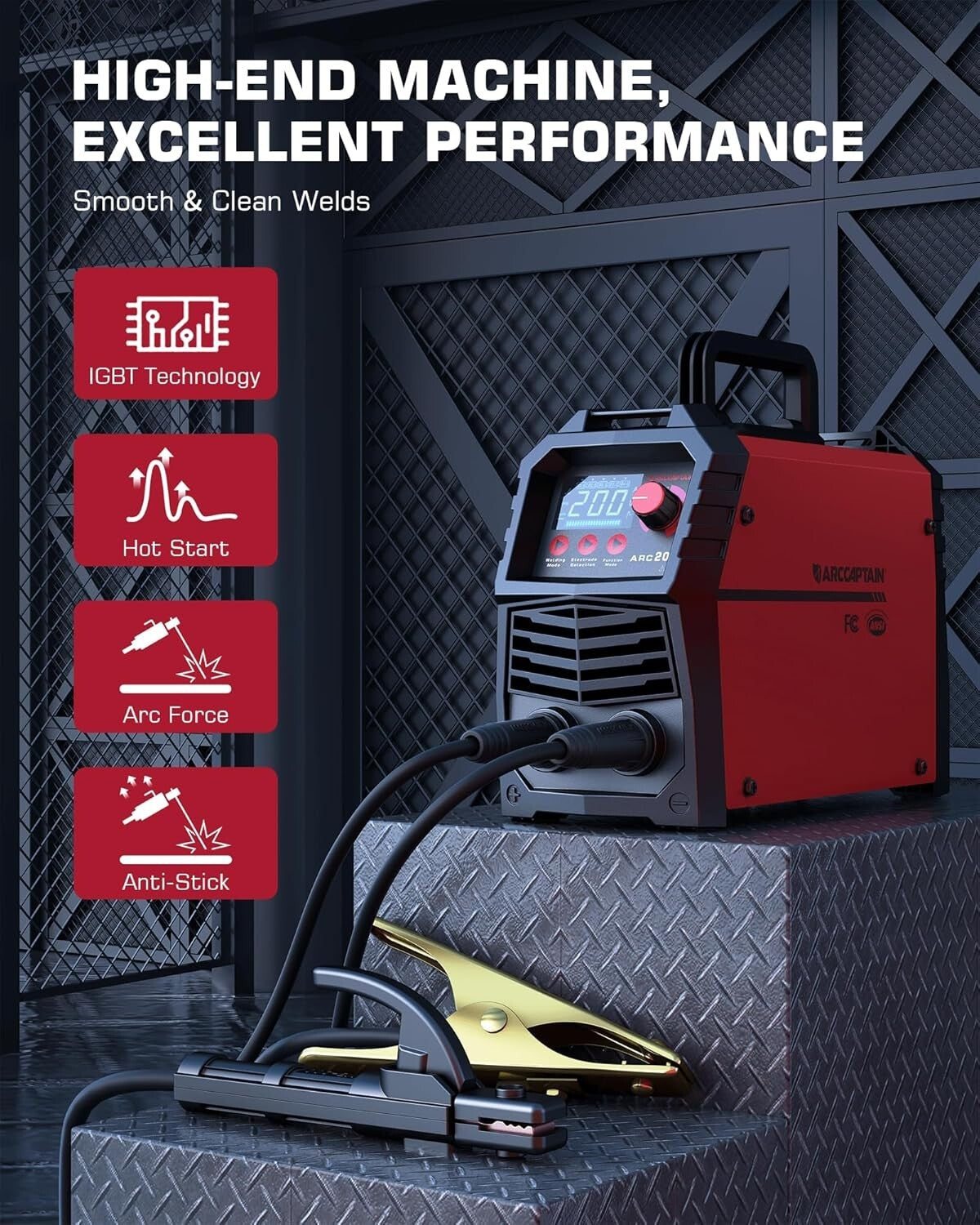 200A Portable Stick Welder with Large LED Display – Versatile TIG/MMA Machine