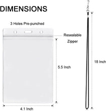 Load image into Gallery viewer, Durable Clear PVC 50-Pack Passport and ID Holders with Black Lanyards Included