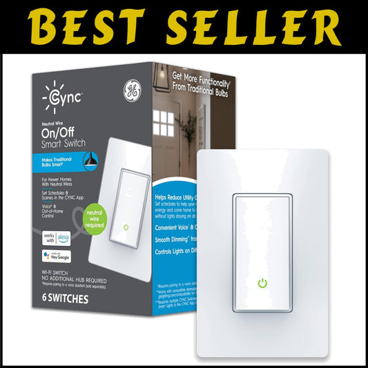 Smart Paddle Switch 6-Pack with Wi-Fi & Bluetooth, Alexa/Google Assistant Ready