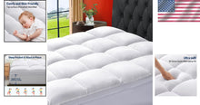 Load image into Gallery viewer, Pillow Top Comfort King Mattress Pad - Deep Pocket, Soft &amp; Washable Design