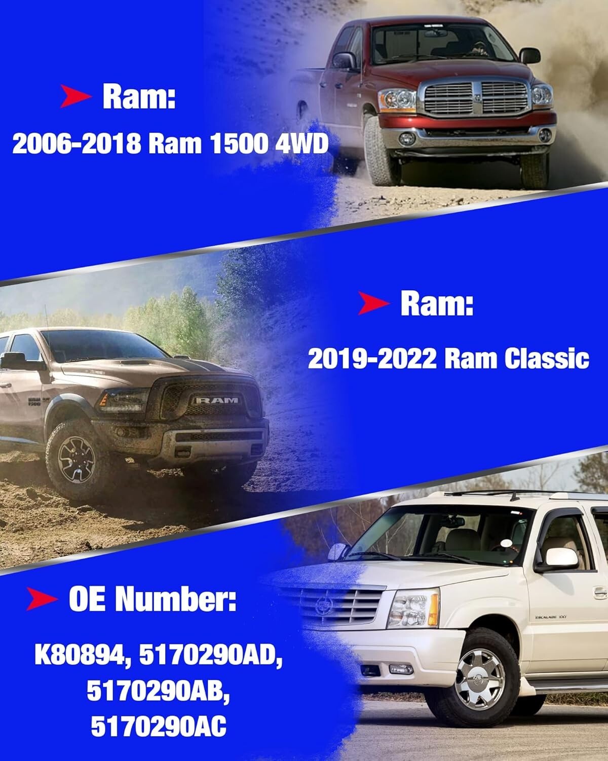 Durable KSP Front Stabilizer Bar Link for 2006-2022 Ram 1500 & Classic Models