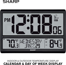 Load image into Gallery viewer, Battery-Powered Atomic Wall Clock - Indoor/Outdoor Temperature &amp; Easy Setup