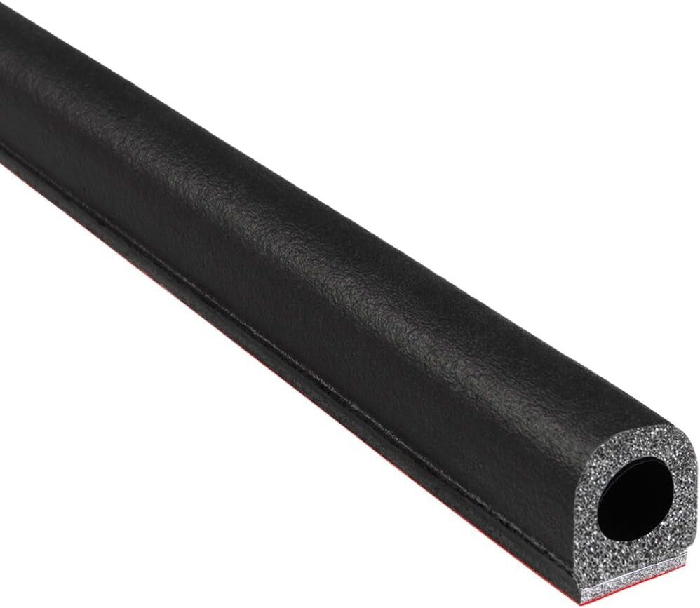 Versatile 25' D-Shaped Weather Seal - EPDM Foam with 3M Adhesive for Home & RVs
