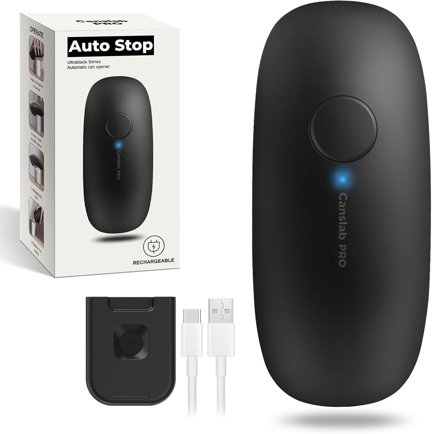 Hands-Free Electric Can Opener with Auto Stop - Ideal for Seniors with Arthritis