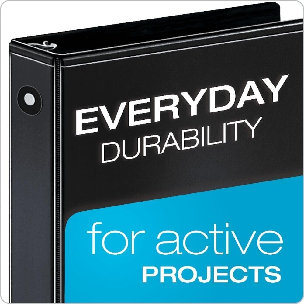 Durable 3-Inch Round Ring Binders - ClearVue Presentation View, Pack of 12